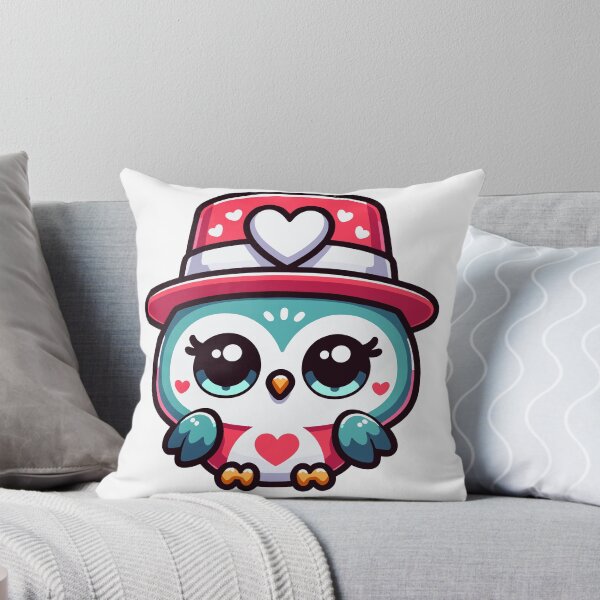 Item preview, Cute Kawaii Valentine's Owl with a Hearts Hat designed and sold by LuvleighArt.