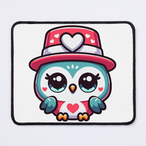 Item preview, Cute Kawaii Valentine's Owl with a Hearts Hat designed and sold by LuvleighArt.