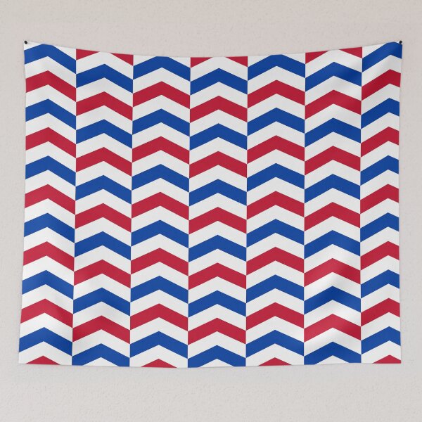Item preview, White Blue Red Netherlands Tricolor Zigzag Vertical Stripe Dutch Language Tulip Field Artistic Heritage Pattern designed and sold by PenguinForests.