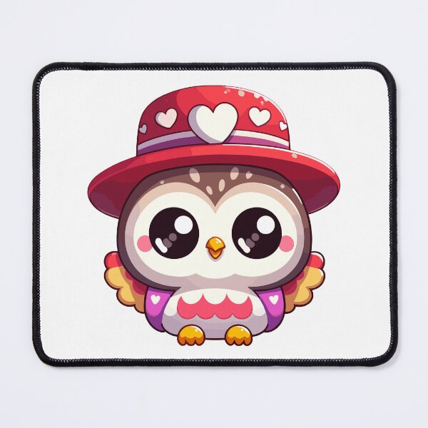 Item preview, Cute Kawaii Valentine's Owl with a Hearts Hat designed and sold by LuvleighArt.