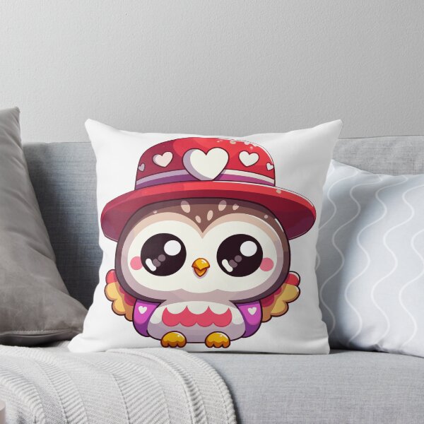 Item preview, Cute Kawaii Valentine's Owl with a Hearts Hat designed and sold by LuvleighArt.