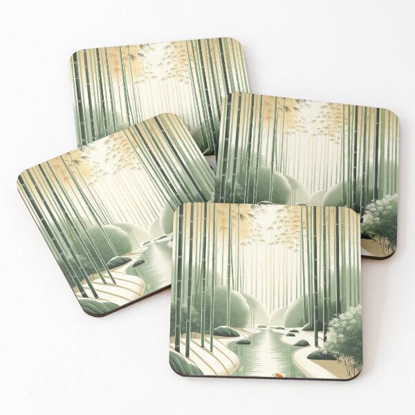 Item preview, Tranquil Japandi Landscape IV - Bamboo and Water designed and sold by Nicholson Street Creative.