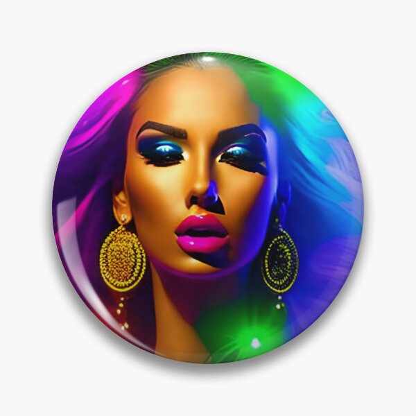 Item preview, A captivating vision of a beautiful lady immersed in a surreal kaleidoscope of vibrant, psychedelic colors, emanating an enchanting and ethereal glow. designed and sold by LekkerPrintz.