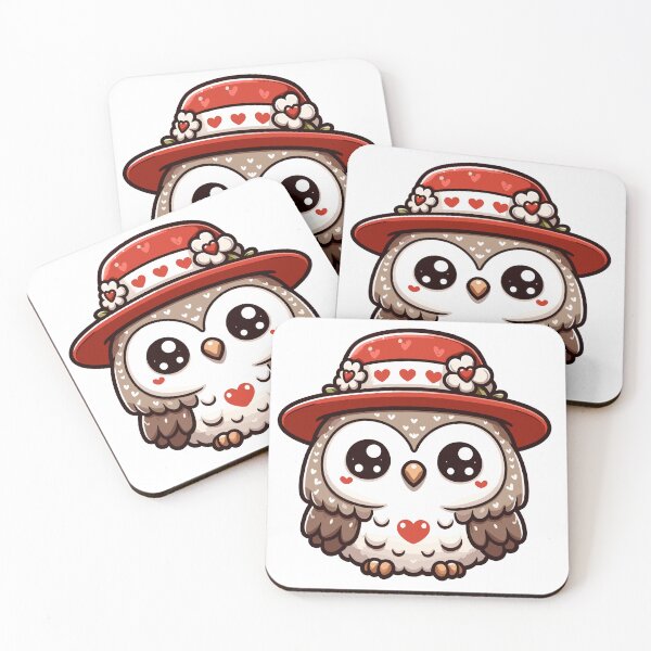 Item preview, Cute Kawaii Valentine's Owl designed and sold by LuvleighArt.
