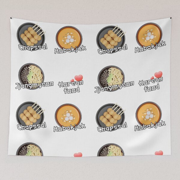 Item preview, Korean Food Set Sticker  - Chapssal Hobakjuk Jjangmyeon Korean food lover designed and sold by olympe-store.