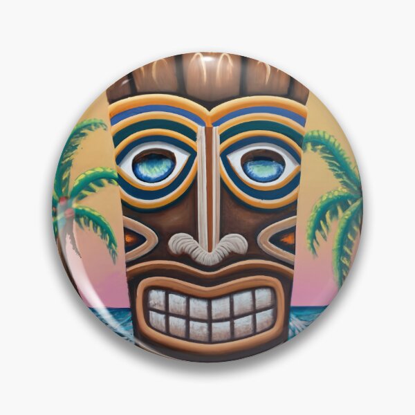 Item preview, Mid Century Hawaiian Tiki Face Art designed and sold by Tamas Das.