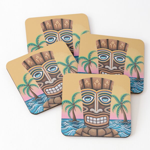Item preview, Mid Century Hawaiian Tiki Face Art designed and sold by Tamas Das.