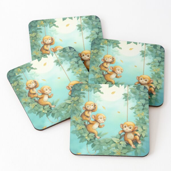 Item preview, Moonlit Monkeys designed and sold by cute-animals99.
