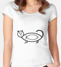 The next step in evolution: Darwin's Cat Women's Fitted Scoop T-Shirt