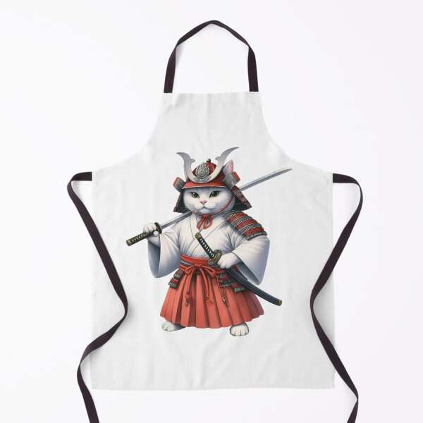 Item preview, Cute cat wearing samurai uniform and holding katana 3 designed and sold by slamnoah.