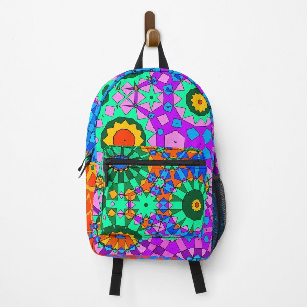 Item preview, Colorful metamorphosis pattern of triangles and circles designed and sold by coloryourwings.