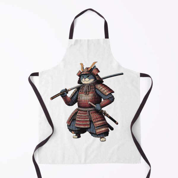 Item preview, Cute cat wearing samurai uniform and holding katana 4 designed and sold by slamnoah.
