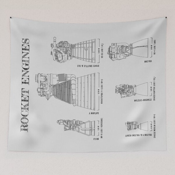 Item preview, Rocket Engines comparison (White Stencil - No Background) Blueprint designed and sold by BGALAXY.