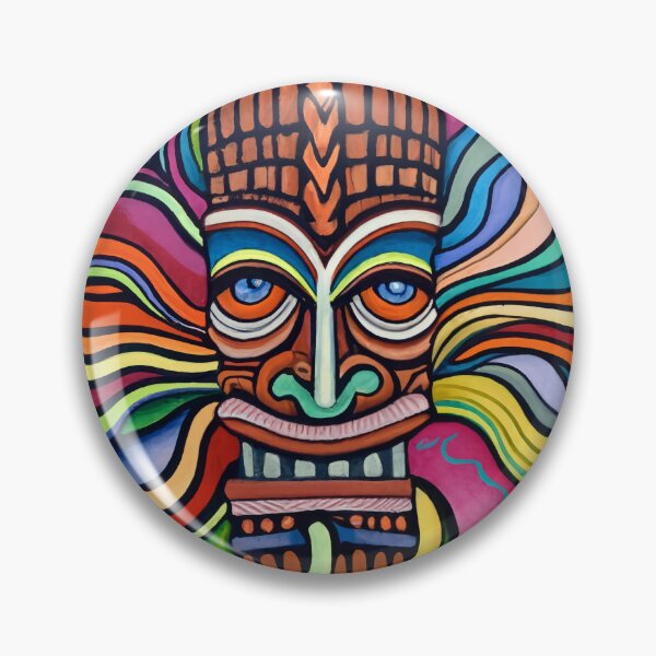 Item preview, Mid Century Tiki Elegance Hawaiian Mask Art designed and sold by Tamas Das.
