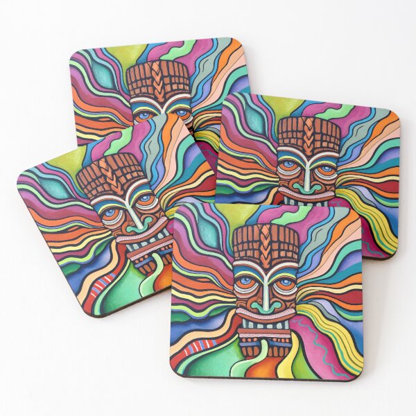 Item preview, Mid Century Tiki Elegance Hawaiian Mask Art designed and sold by Tamas Das.