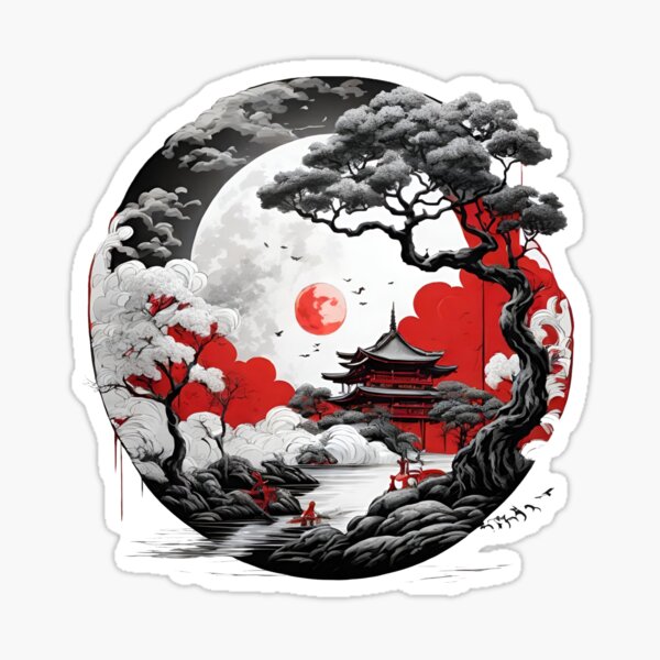 Item preview, Enso Circle and Bonsai Tree designed and sold by glooballcenter.