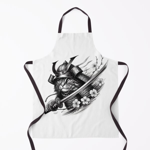 Item preview, Cute cat wearing samurai uniform and holding katana 5 designed and sold by slamnoah.