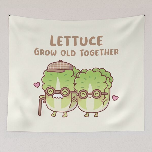Item preview, Cute Lettuce Couple Lettuce Grow Old Together designed and sold by rustydoodle.