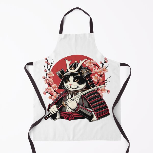 Item preview, Cute cat wearing samurai uniform and holding katana 6 designed and sold by slamnoah.