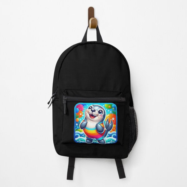 Item preview, Joyful Seal in Rainbow Swimsuit designed and sold by Zwembad Vergelijker.