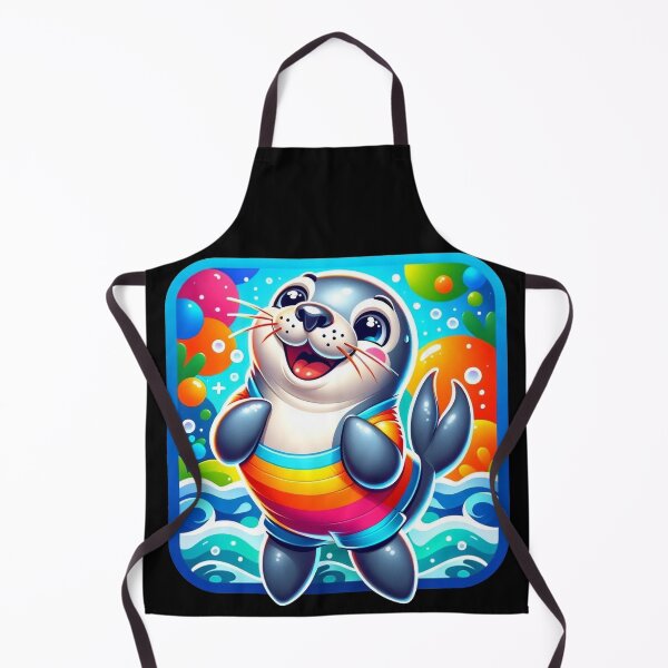 Item preview, Joyful Seal in Rainbow Swimsuit designed and sold by Zwembad Vergelijker.
