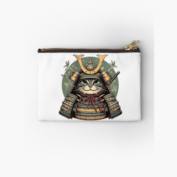Item preview, Cute cat wearing samurai uniform and holding katana 7 designed and sold by slamnoah.
