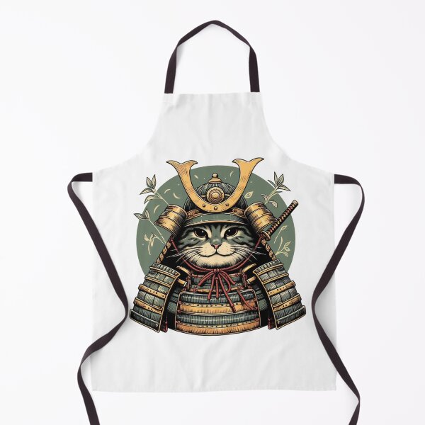 Item preview, Cute cat wearing samurai uniform and holding katana 7 designed and sold by slamnoah.