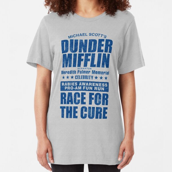 Dunder Mifflin Rabies Awareness Race for the Cure Slim Fit T-Shirt