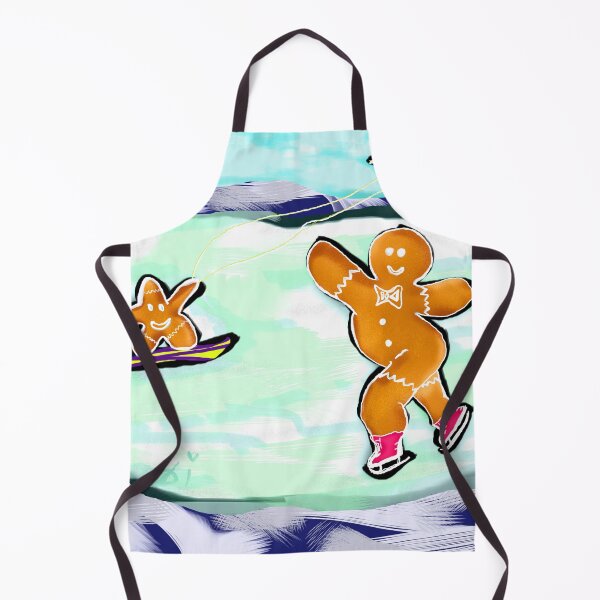 Item preview, Funny gingerbread cookies skating on ice playground designed and sold by Dilyana Rumenova - Shantabella.