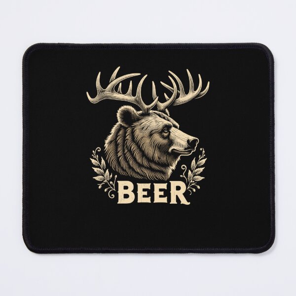 Item preview, Beer Funny Vintage Design Bear with Deer Antlers for Drinker designed and sold by taaddison50.