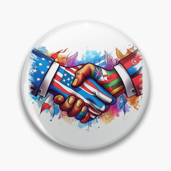 Item preview,  war come together for a strong handshake, symbolizing unity for peace negotiations."T of peace, accompanied by their pets and entire families, protesting for peace.:  Watercolor designed and sold by PaintMeWorld.