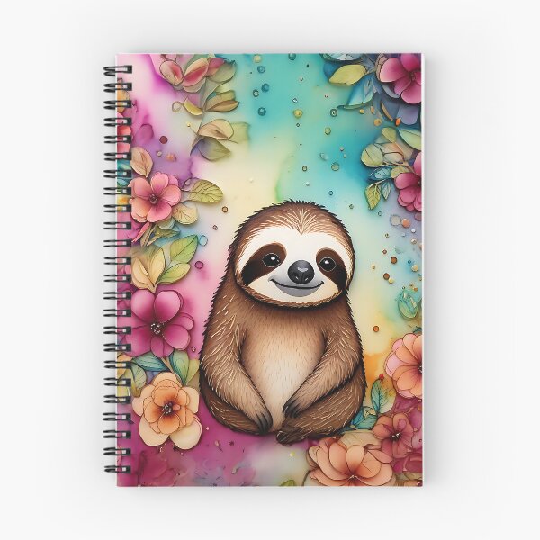 Item preview, Vibrant Cute Sloth with Flowers designed and sold by Frogs All Mighty  & Friends.