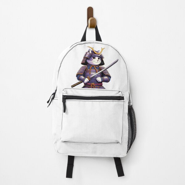 Item preview, Cute cat wearing samurai uniform and holding katana 10 designed and sold by slamnoah.