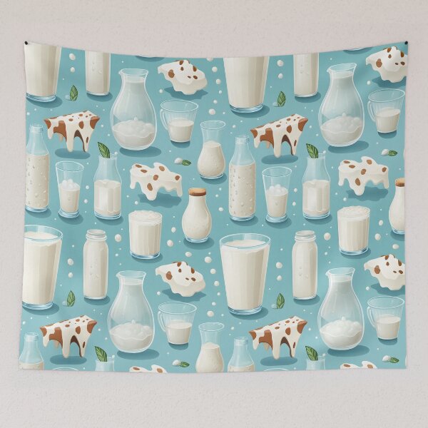 Item preview, Delicious Dairy Delight - Creamy Milk and Whipped Cream Pattern designed and sold by VoyteksDesigns.