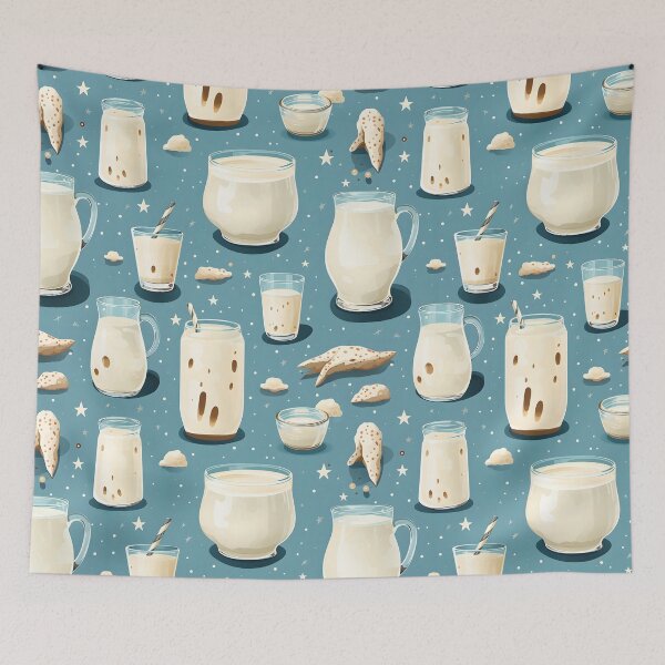 Item preview, Delicious Dairy Delight - Creamy Milk and Whipped Cream Pattern designed and sold by VoyteksDesigns.
