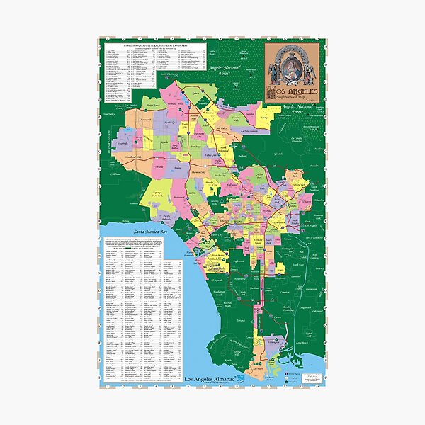 Item preview, Map of City of Los Angeles Neighborhoods - Comprehensive Wall Map designed and sold by GivenPlace.