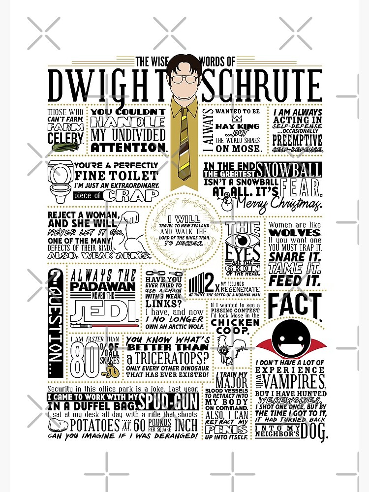 The Wise Words of Dwight Schrute (Light Tee) by huckblade
