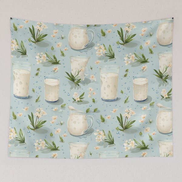 Item preview, Delicious Dairy Delight - Creamy Milk and Whipped Cream Pattern designed and sold by VoyteksDesigns.