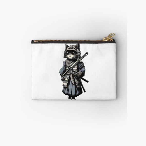 Item preview, Cute cat wearing samurai uniform and holding katana 11 designed and sold by slamnoah.