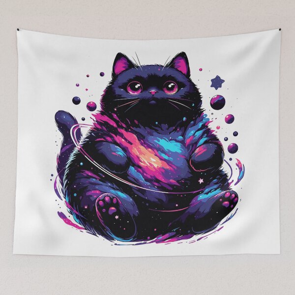 Item preview, Kawaii Cosmic Cat in Stars designed and sold by TomFrontierArt.