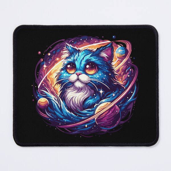 Item preview, Kawaii Colorful Cosmic Cat in Stars designed and sold by TomFrontierArt.
