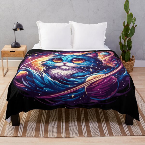 Item preview, Kawaii Colorful Cosmic Cat in Stars designed and sold by TomFrontierArt.
