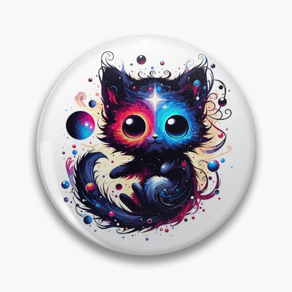 Item preview, Kawaii Colorful Cosmic Cat in Stars designed and sold by TomFrontierArt.