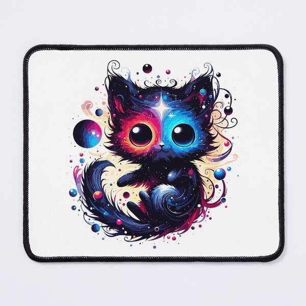 Item preview, Kawaii Colorful Cosmic Cat in Stars designed and sold by TomFrontierArt.
