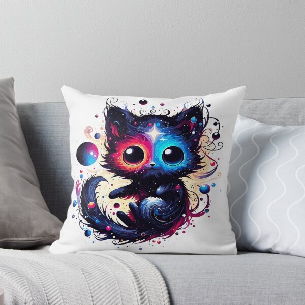 Item preview, Kawaii Colorful Cosmic Cat in Stars designed and sold by TomFrontierArt.