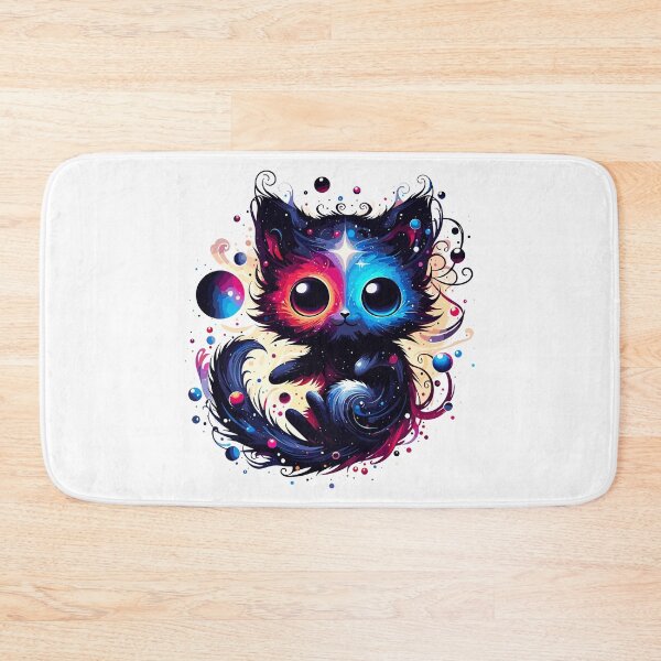 Item preview, Kawaii Colorful Cosmic Cat in Stars designed and sold by TomFrontierArt.