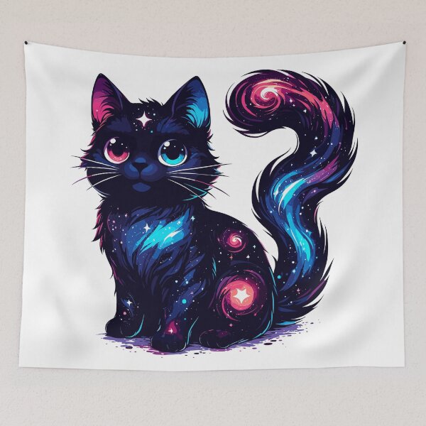 Item preview, Kawaii Cosmic Cat in Stars designed and sold by TomFrontierArt.