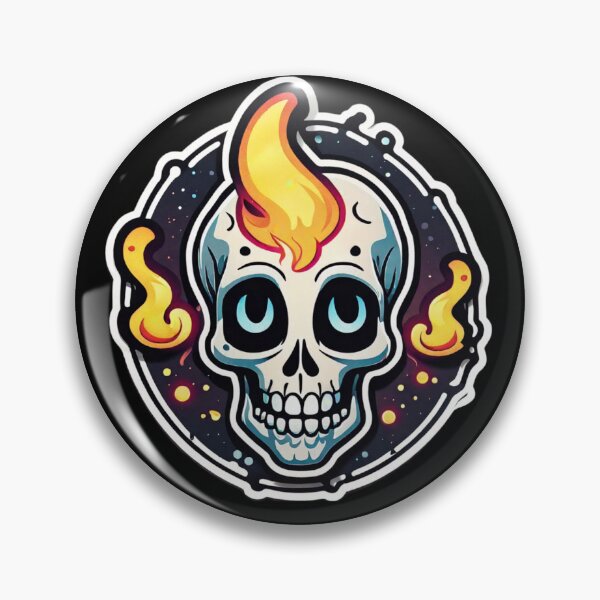 Item preview, Cheerful Flame Skull - Flint designed and sold by digistampdesign.