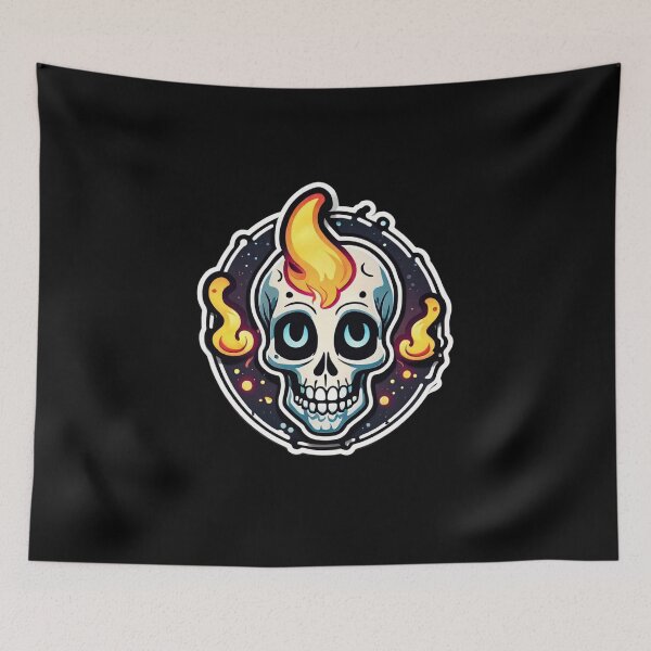 Item preview, Cheerful Flame Skull - Flint designed and sold by digistampdesign.