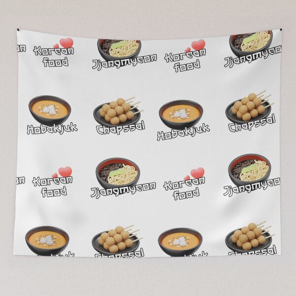 Item preview, Korean Food Set Sticker  - Chapssal Hobakjuk Jjangmyeon Korean food lover designed and sold by olympe-store.